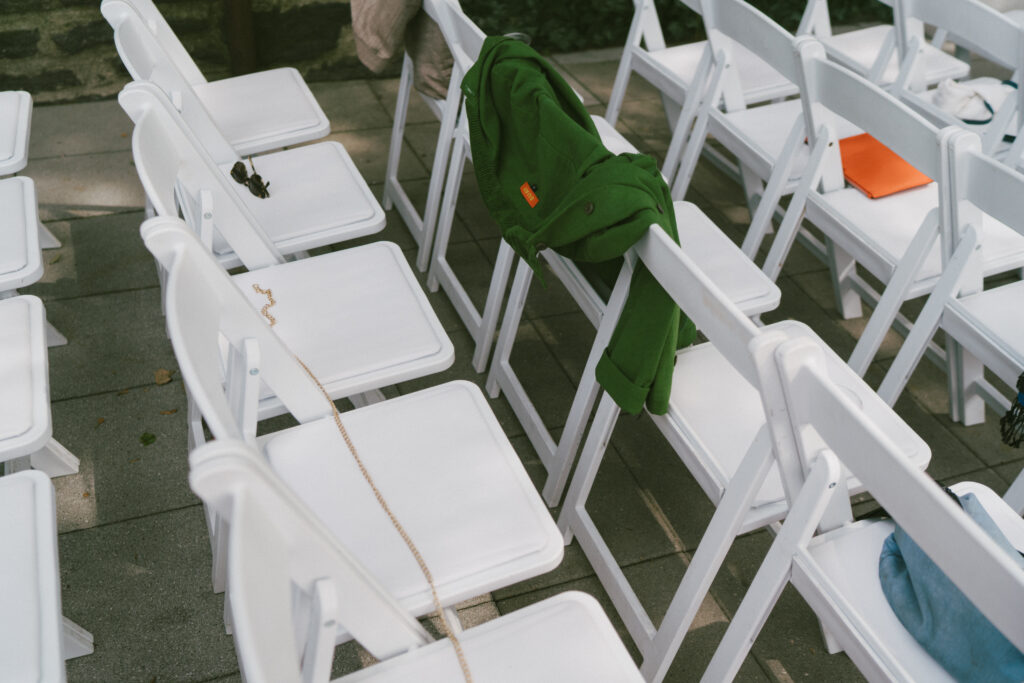 Detail shot of chairs taken at Colorado wedding venue