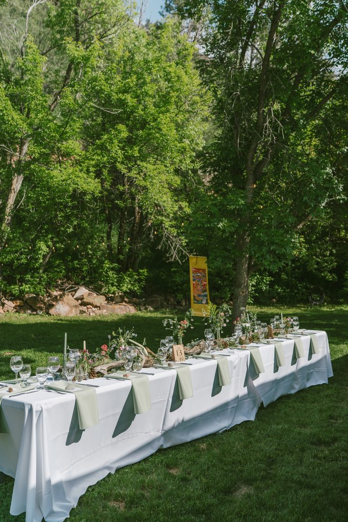 Wedding dinner at Stone Mountain Lodge in Lyons Colorado