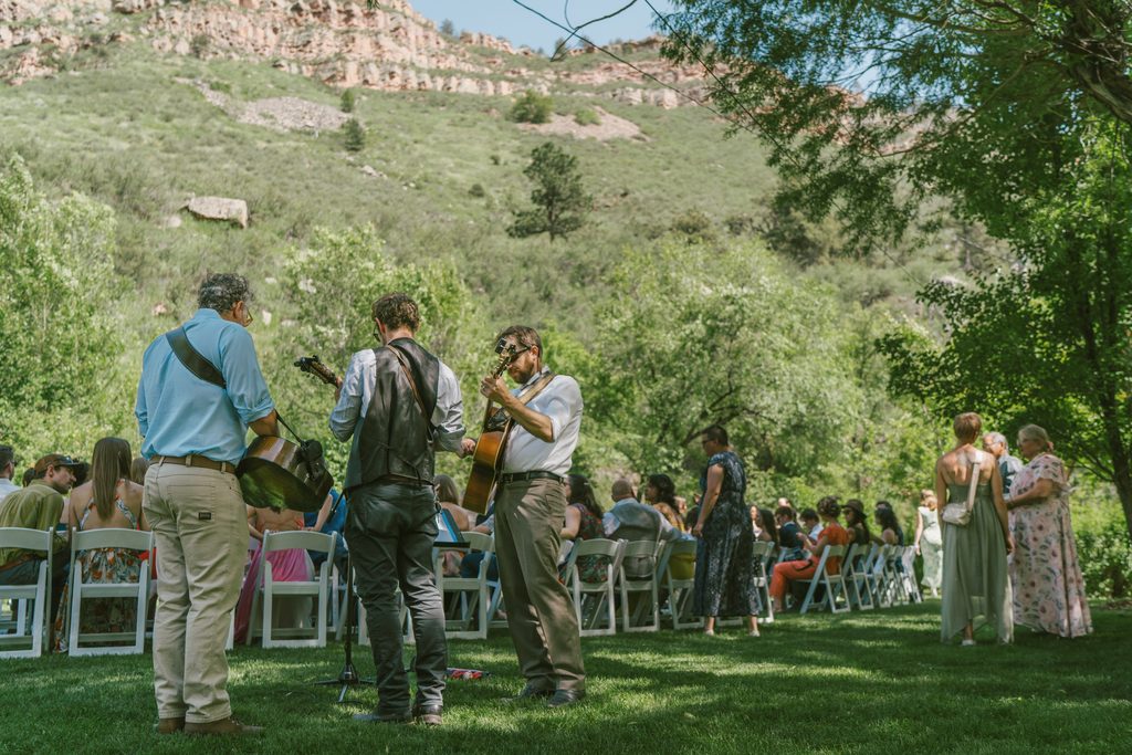 Wedding ceremony at Stone Mountain Lodge in Lyons Colorado