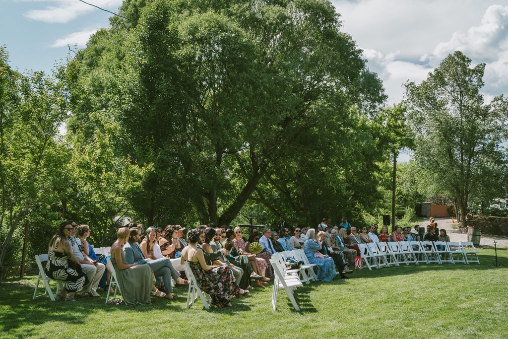 Wedding ceremony at Stone Mountain Lodge in Lyons Colorado